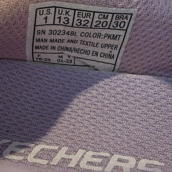 Skechers Microspec Max Pink Big Girl's Size 1 No Tie Laces - Picture 8 of 11